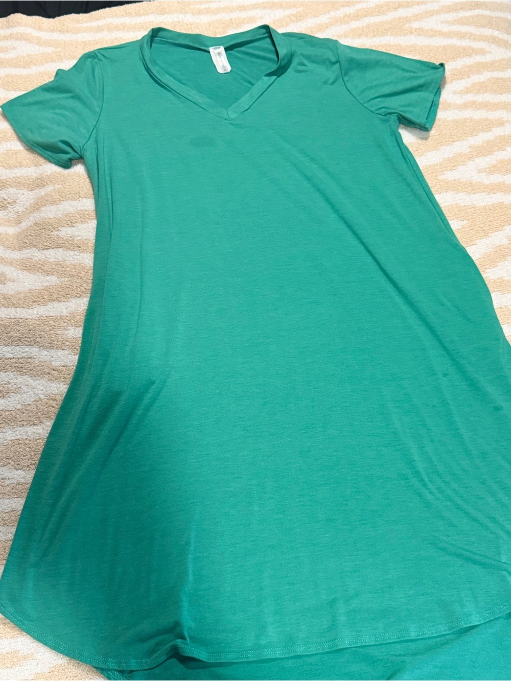 Acting Pro Teal V-Neck Tunic Dress